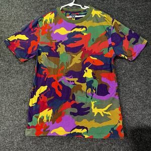Polo Ralph Lauren Shirt Boys L Camo Multicolor Big Pony Polo Player Cotton Tee